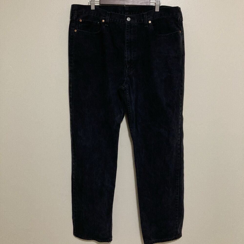 Levis Jeans 550 Mens 40x36 Relaxed Fit Jeans Black Denim Dark Wash Straight Leg